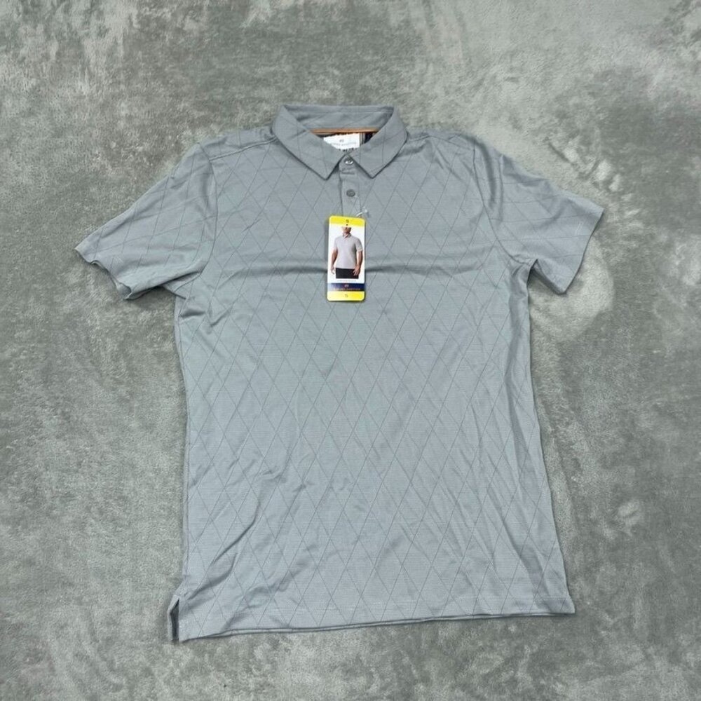 Modern Ambition Short Sleeve Polo Shirt Gray Small Recycled Blend a0039